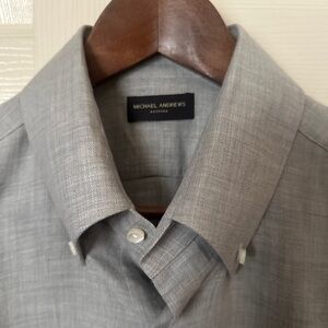 Michael Andrews Young Men’s Bespoke Button-down Grey Dress Shirt